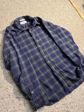 Vintage Carroll and Company Beverly Hills Plaid Flannel Shirt Woven Italy Size L